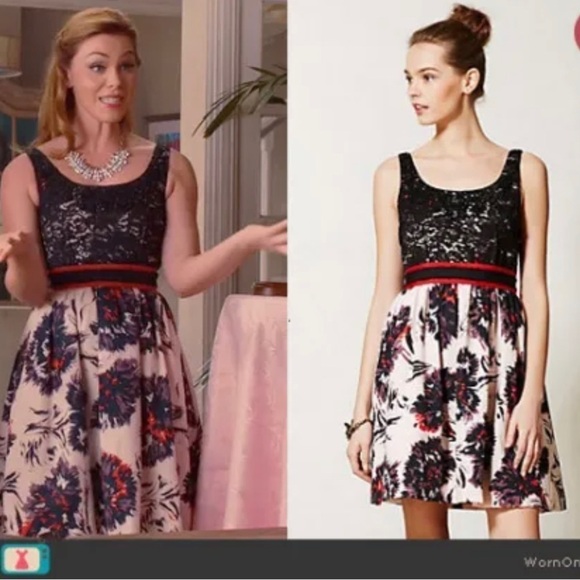 Anthropologie Peter Som x Made In Kind Brushstroke Blossoms Cocktail Dre… - Picture 3 of 14